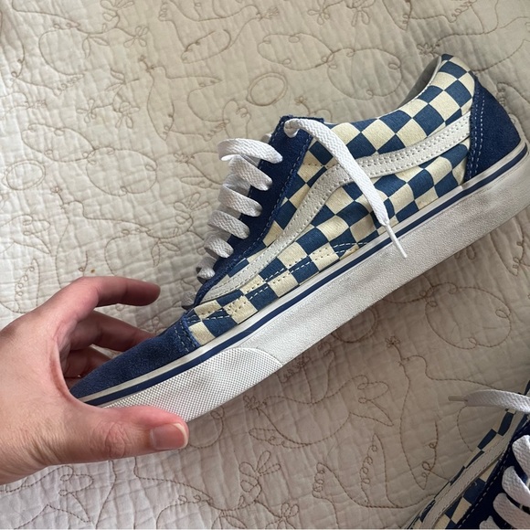 Vans Old Skool Blue Checkerboard Lace Up Women’s 11 Men’s 9.5 - Picture 6 of 11